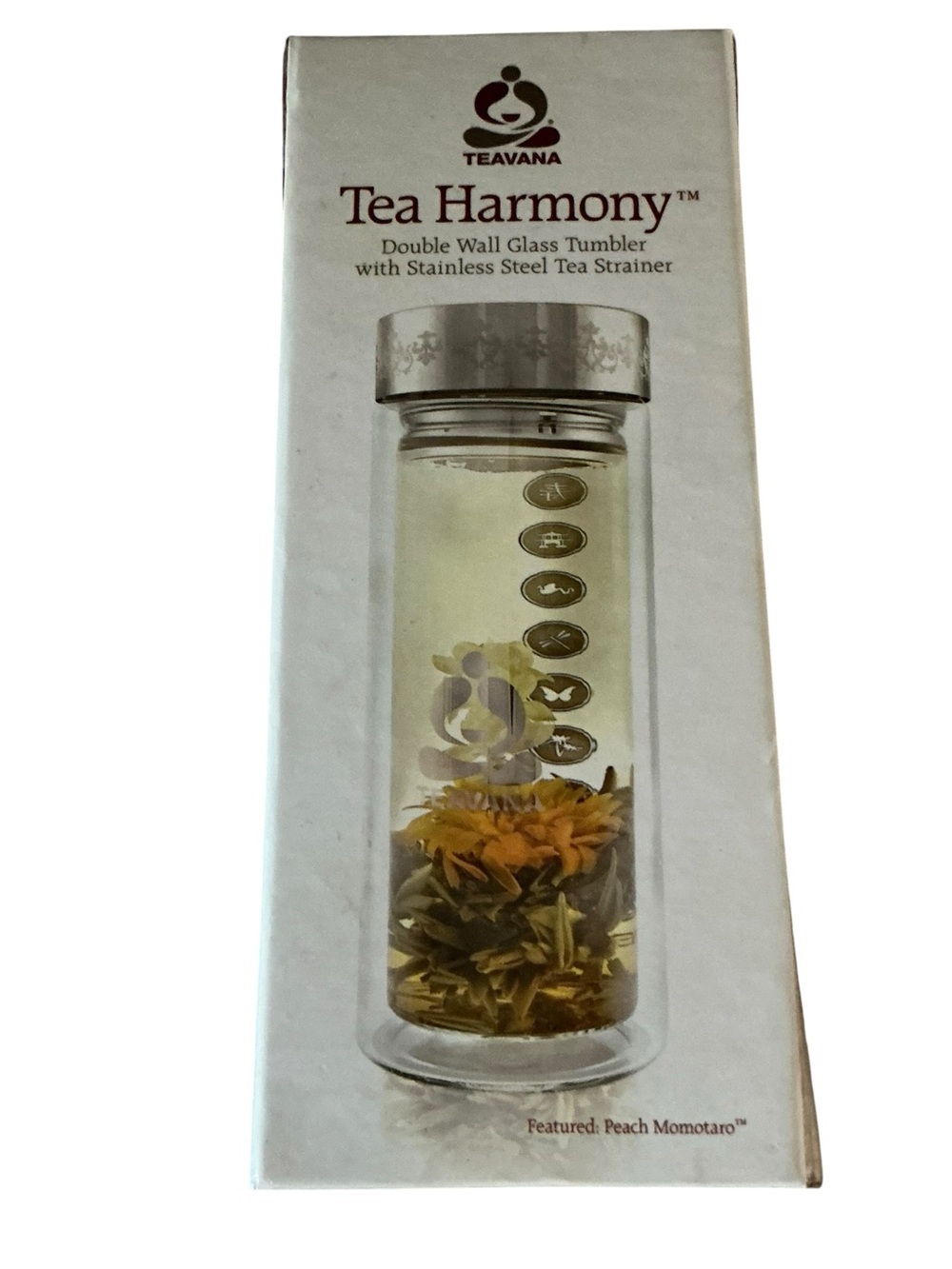 Teavana double glass tumbler with stainless steel infuser 11 oz